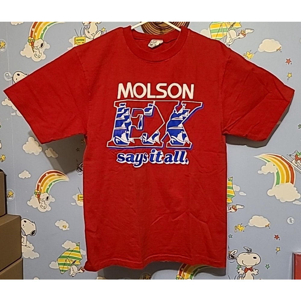 Molson Ex Says It All Shirt Size Small Export Beer VTG Single Stitch Canada Made